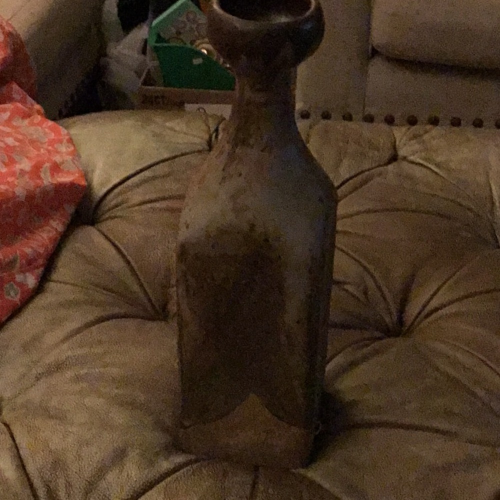 Rustic Brown Vase stone 12 inches tall